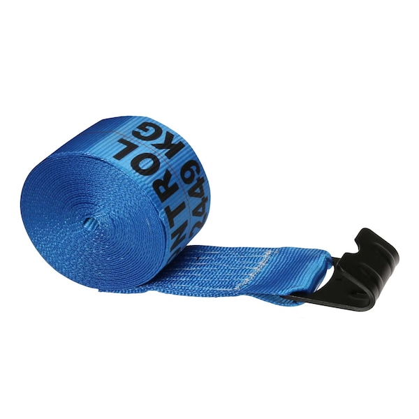 4 x 30' Blue Winch Straps with Flat Hook, PK10